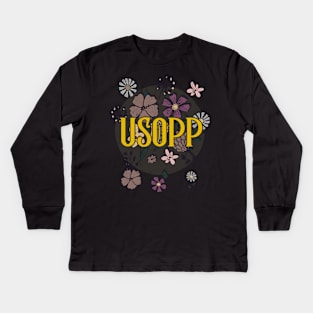 Aesthetic Proud Name Usopp Flowers Anime Retro Styles Kids Long Sleeve T-Shirt